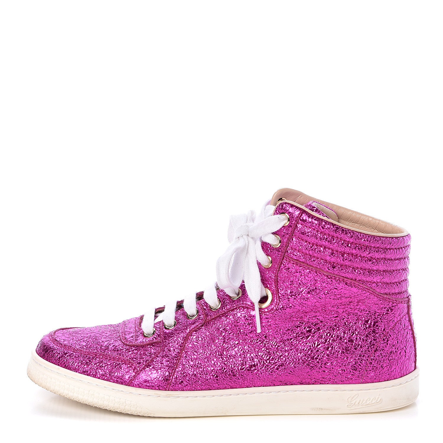 Gucci Galassia Womens High Top Sneakers 38.5 Fuxia 1 of 10