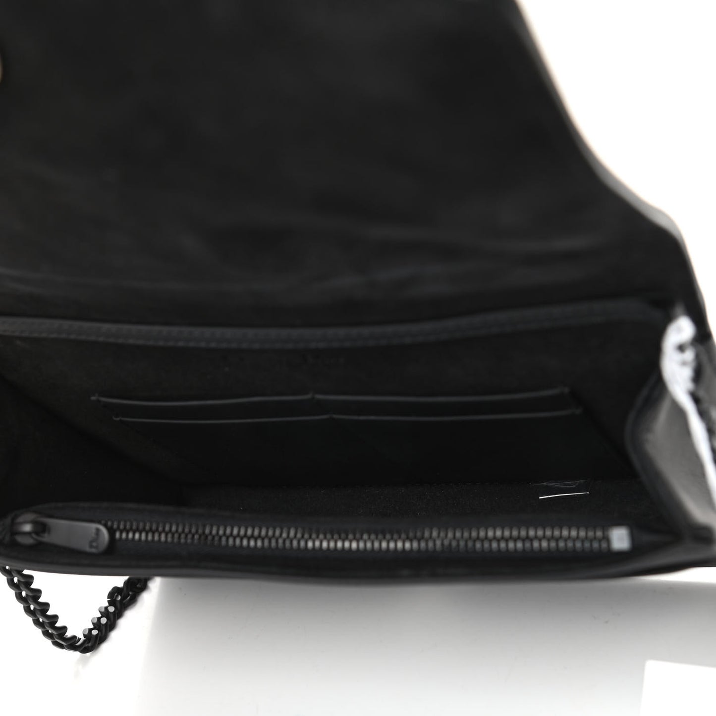 Ultra Matte Calfskin Diorama Wallet on Chain Pouch Black