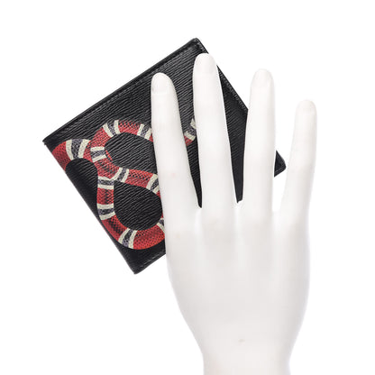 Gucci Shangai Calfskin Kingsnake Bi-Fold Wallet Black 2 of 8