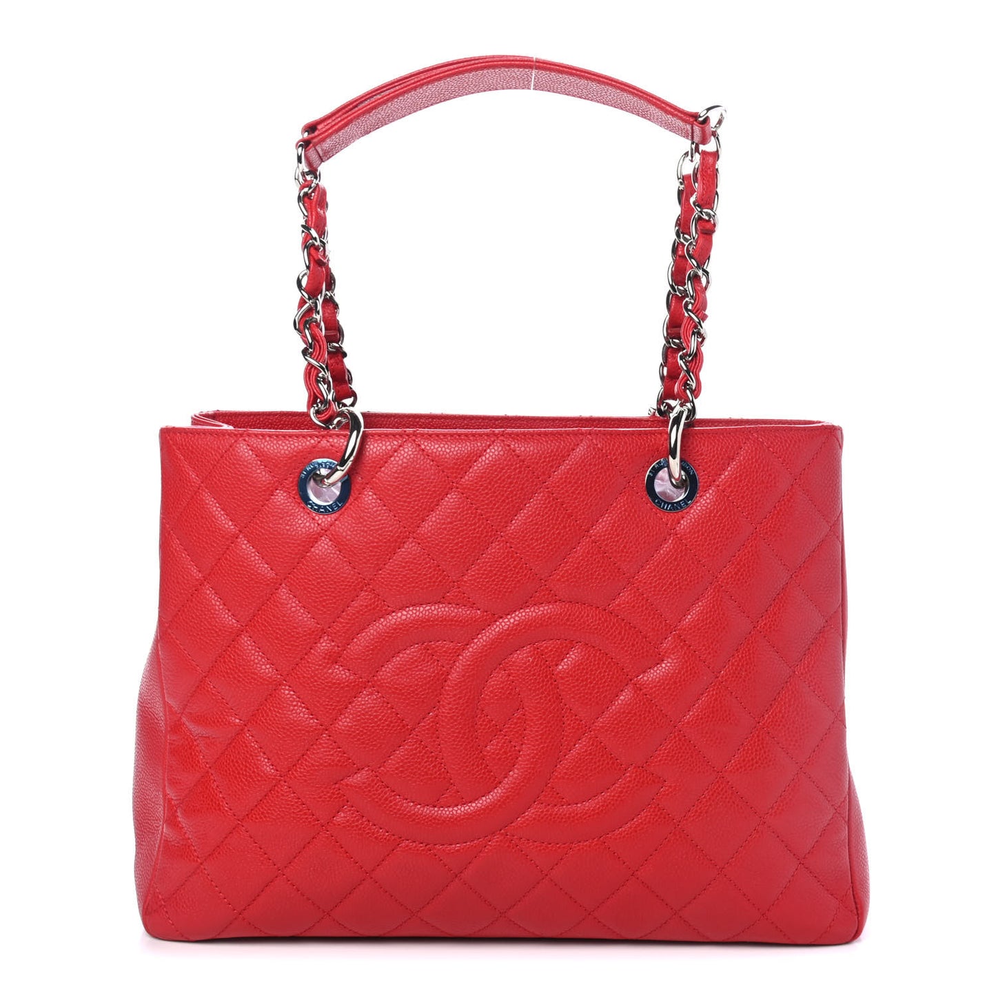 Caviar Quilted Grand Shopping Tote GST Red