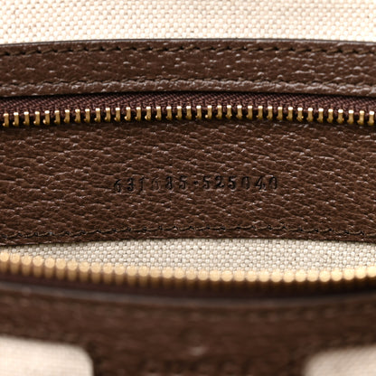 Gucci Monogram Jumbo GG Textured Dollar Calfskin Web Medium Ophidia Shopping Tote Camel Ebony 8 of 11