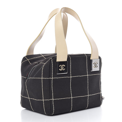 Chanel Canvas Square Stitched CC Tote Bag Black 3 of 13