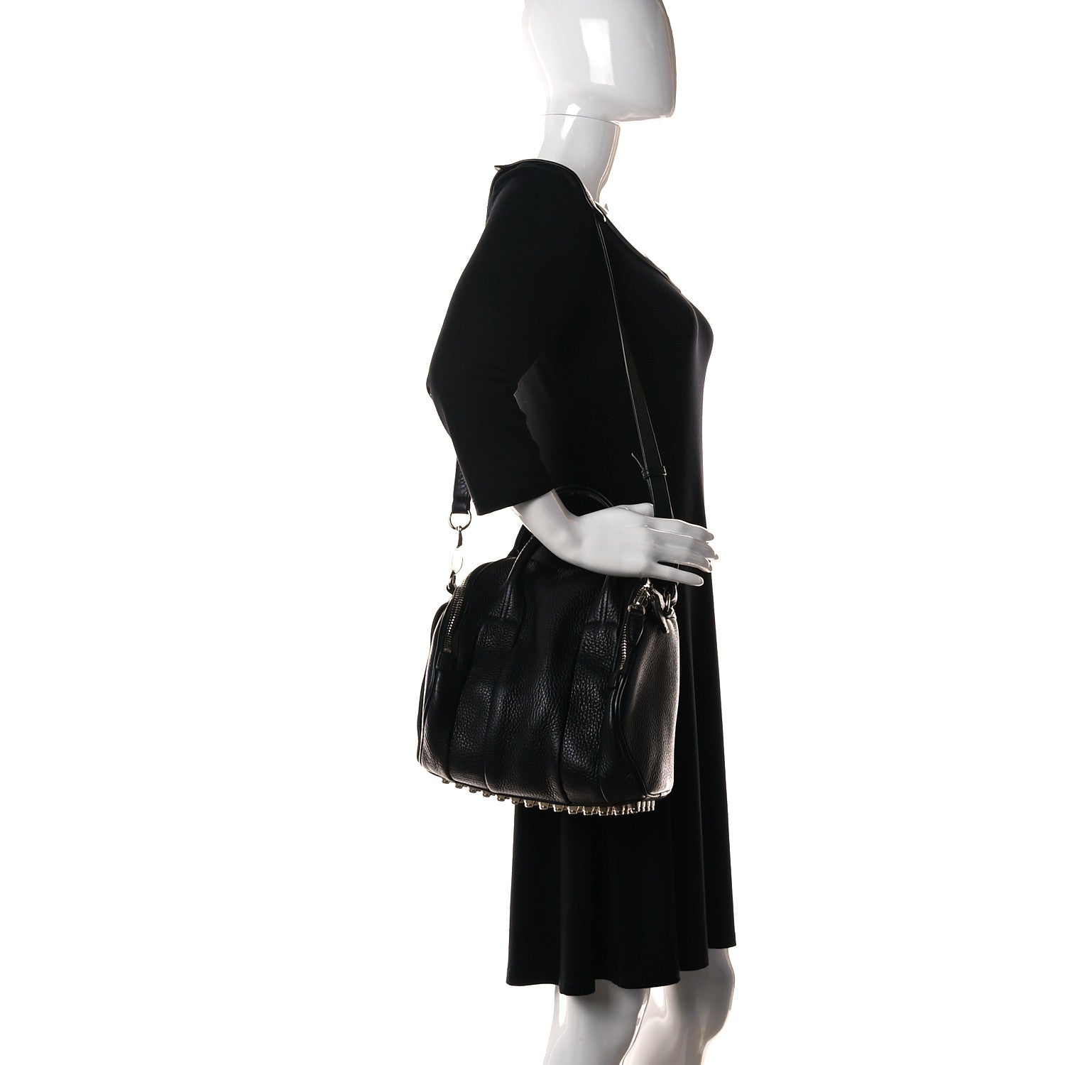 Alexander Wang Pebbled Lambskin Mini Rockie Black Pale Gold Hardware 2 of 9