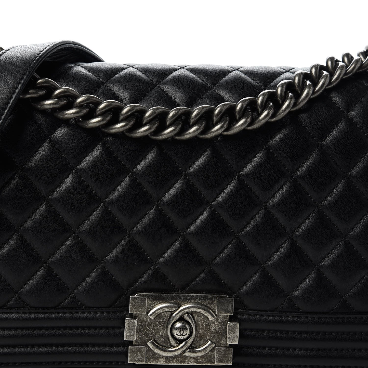 Chanel Lambskin Quilted Medium Boy Flap Black 10 of 10