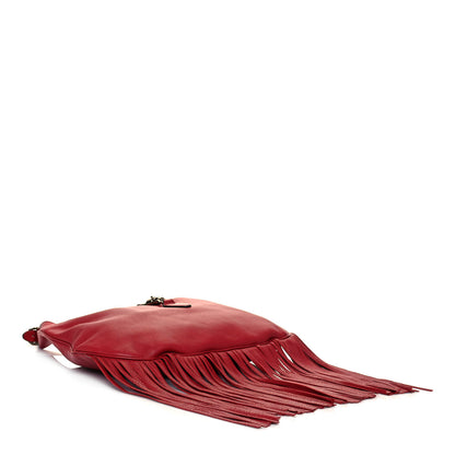 Gucci Cellarius Calfskin Large New Jackie Nouveau Fringe Hobo Red Flame 3 of 13