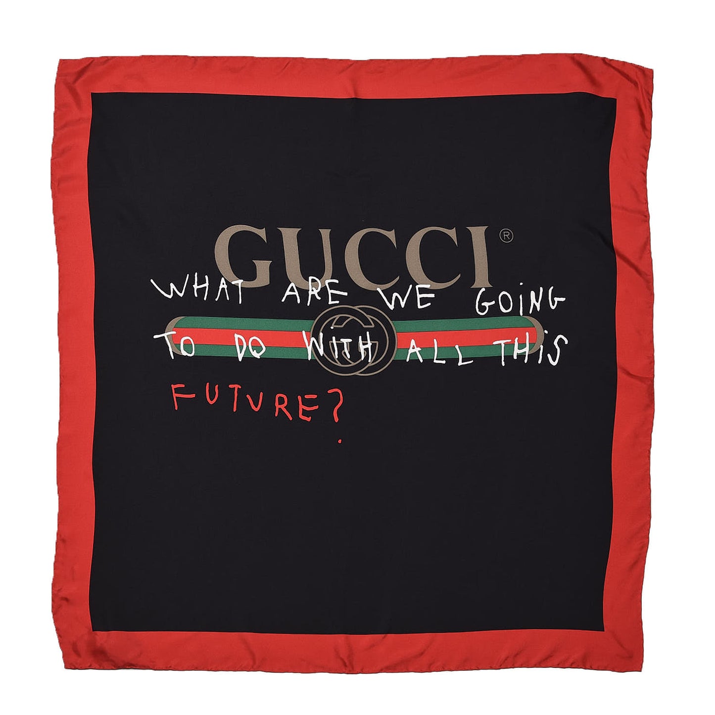 Silk Coco Capitan Logo Scarf Black
