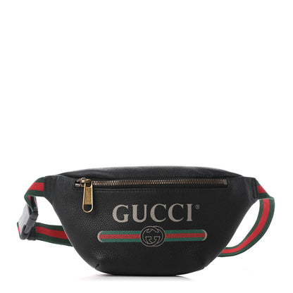 Gucci Grained Calfskin Small Logo Belt Bag Black 1 of 9