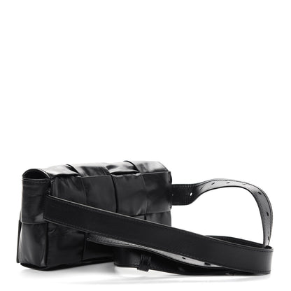 Bottega Veneta Paper Calfskin Intrecciato Cassette Belt Bag Black 3 of 8