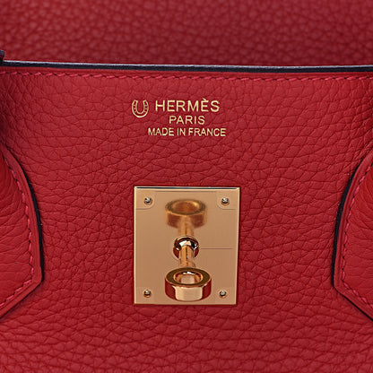 Hermes Taurillon Clemence Horseshoe Birkin 35 Rouge Casaque Black 8 of 40