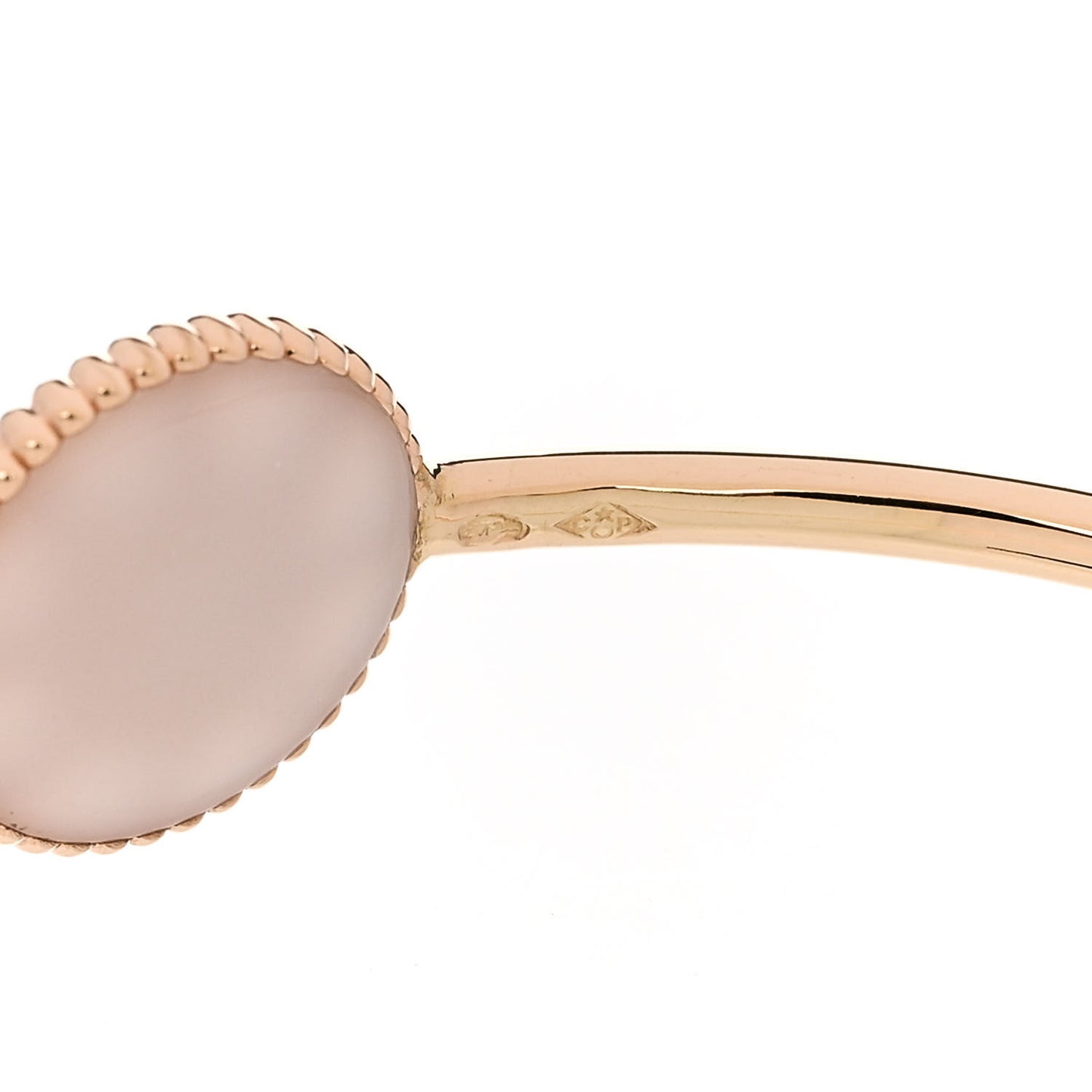 18K Rose Gold Diamond Pink Opal Rose Des Vents Cuff Bracelet