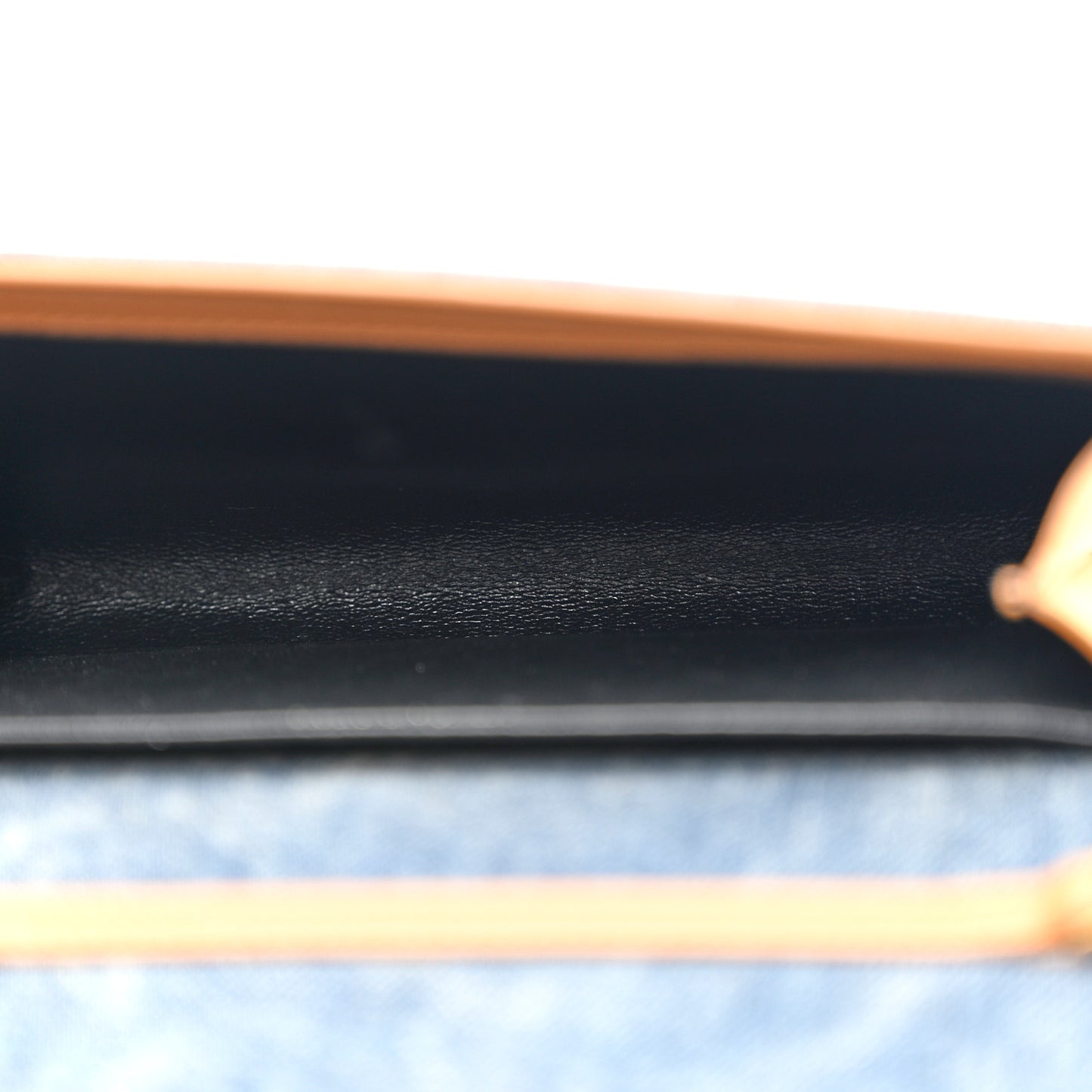 Denim Monogram Chain Wallet Rodeo Blue Cinnamon