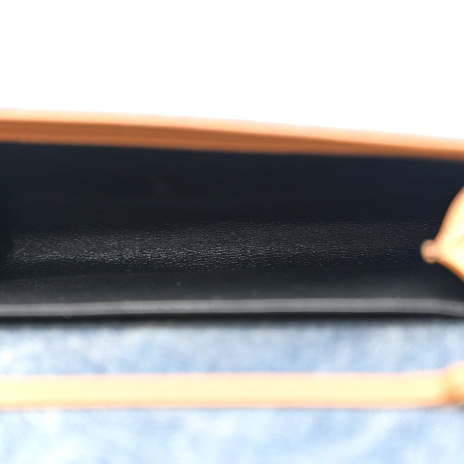 Saint Laurent Denim Monogram Chain Wallet Rodeo Blue Cinnamon 6 of 7