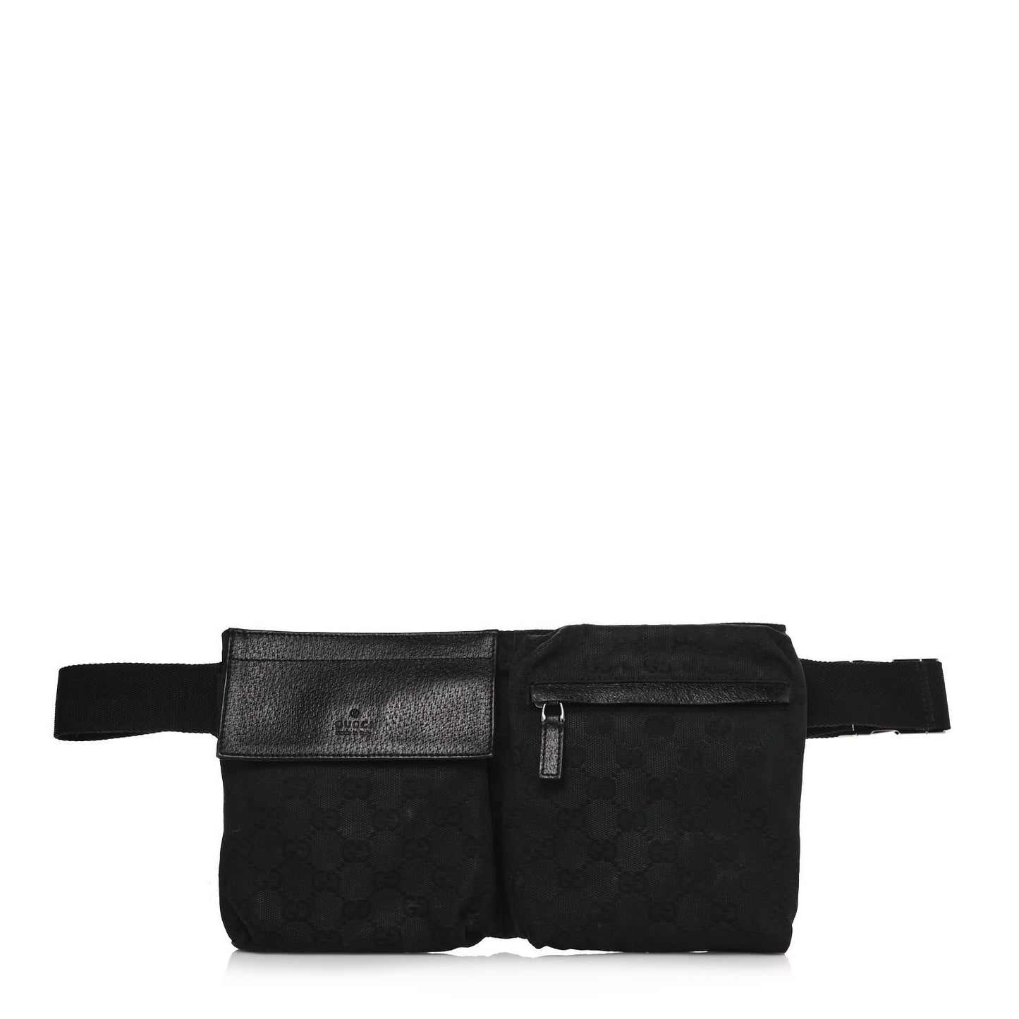 GG Monogram Double Pocket Belt Bag Black