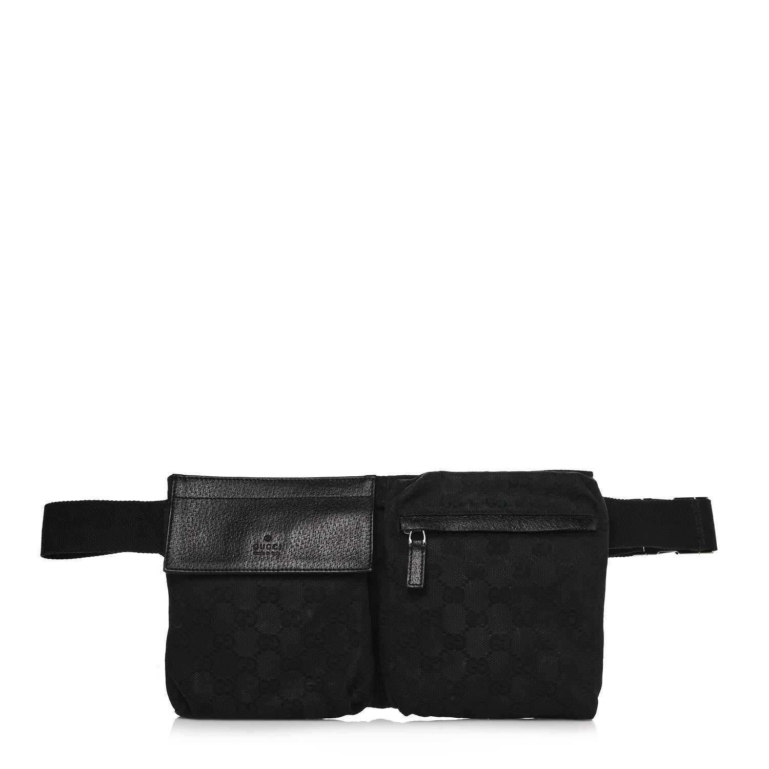Gucci GG Monogram Double Pocket Belt Bag Black 1 of 13