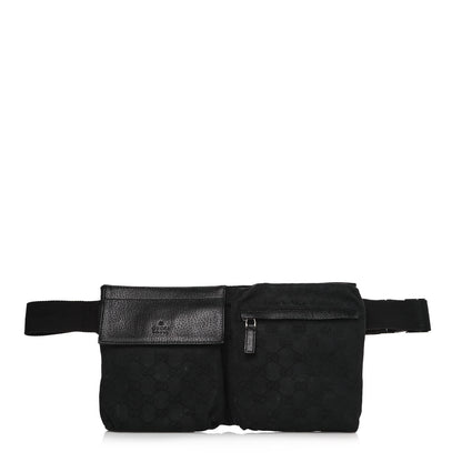 Gucci GG Monogram Double Pocket Belt Bag Black 1 of 13