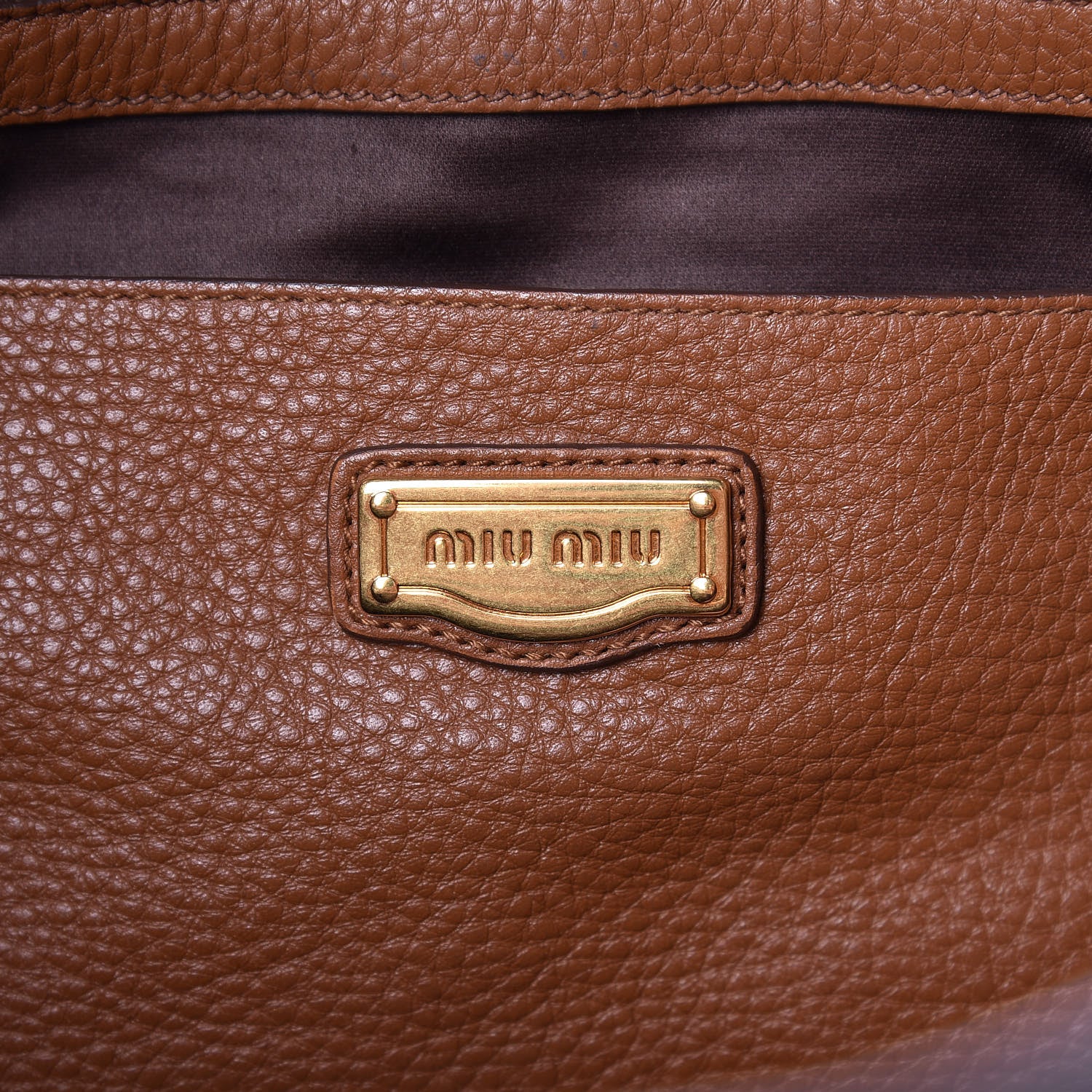Miu Miu Vitello Daino Tote Cannella 7 of 8