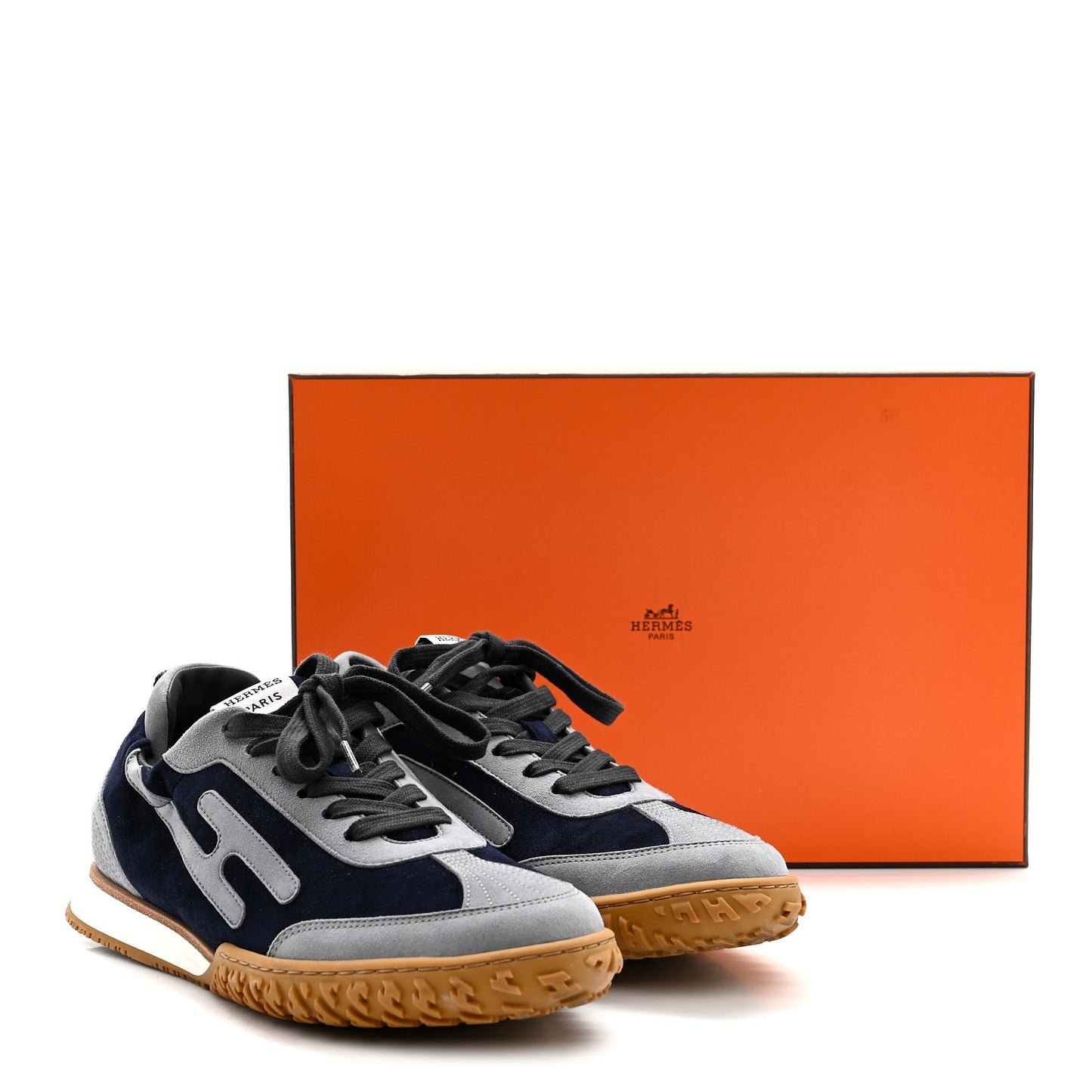 Suede Goatskin Jet Sneakers 38 Marine Gris Orage