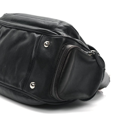Prada Cervo Antik Easy A Foldover Pushlock Flap Shoulder Bag Black 9 of 14