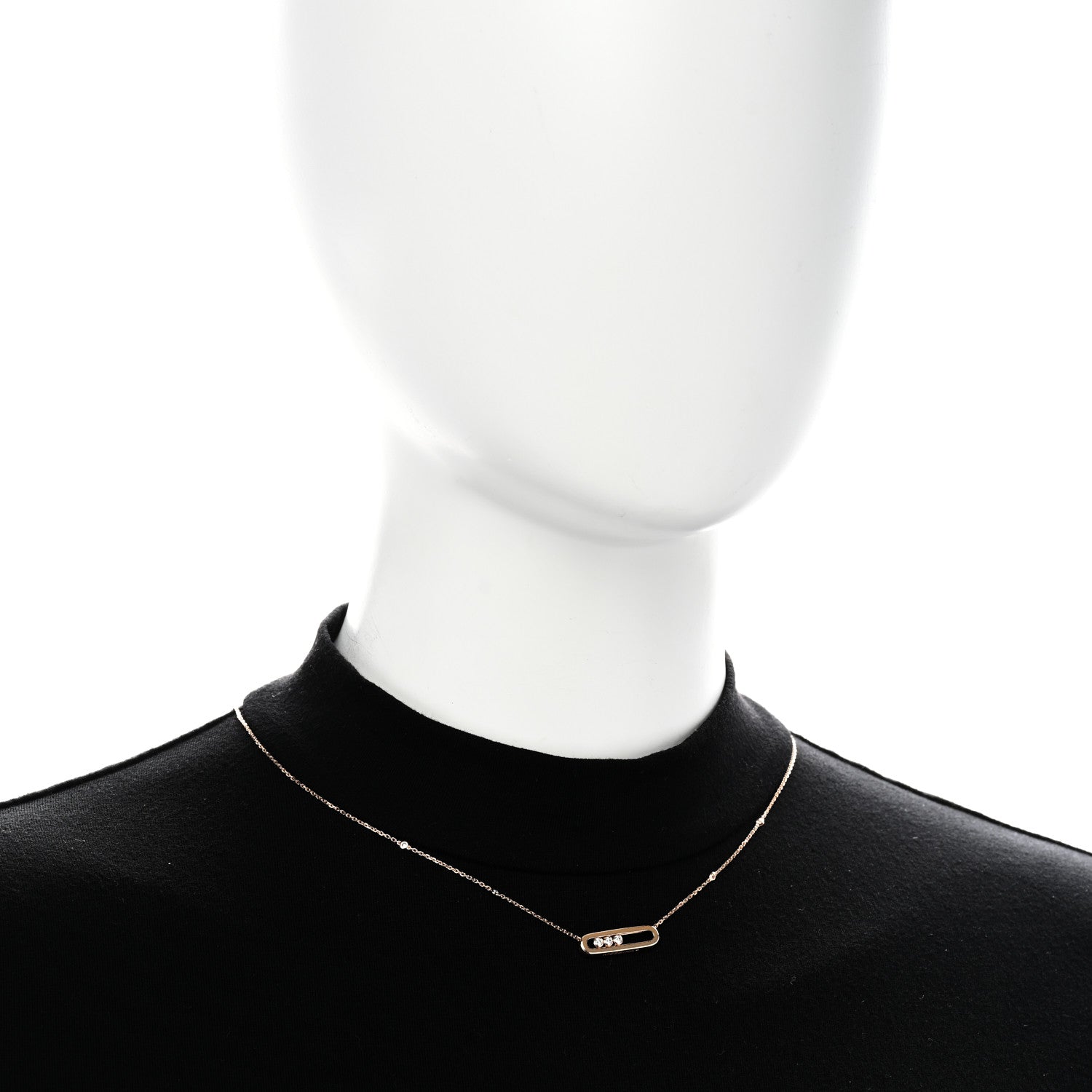 Messika 18K Rose Gold Diamond Baby Move Necklace 2 of 6