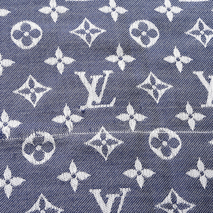 Louis Vuitton Silk Wool Monogram Denim Shawl Blue Clair 2 of 5