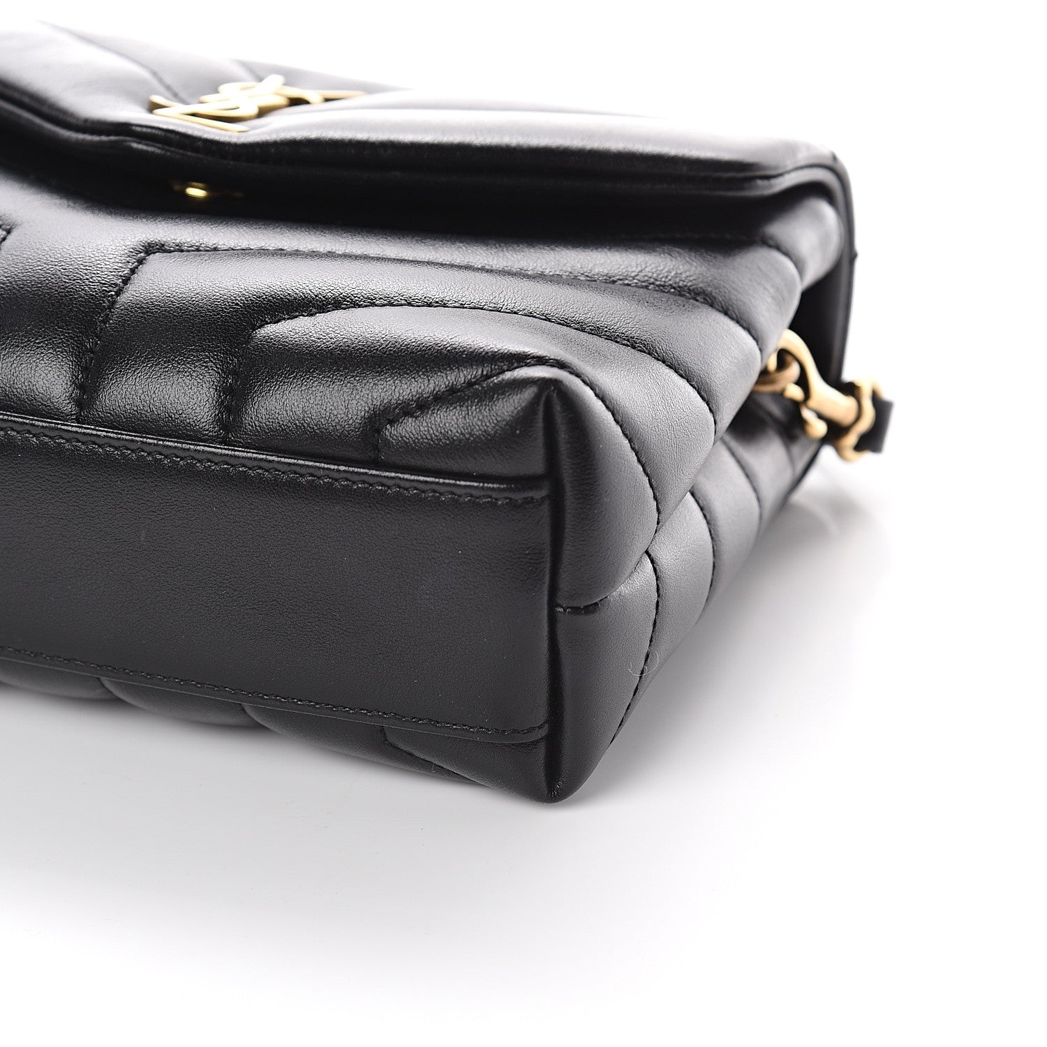 Saint Laurent Calfskin Y Quilted Monogram Toy Loulou Crossbody Bag Black 8 of 8