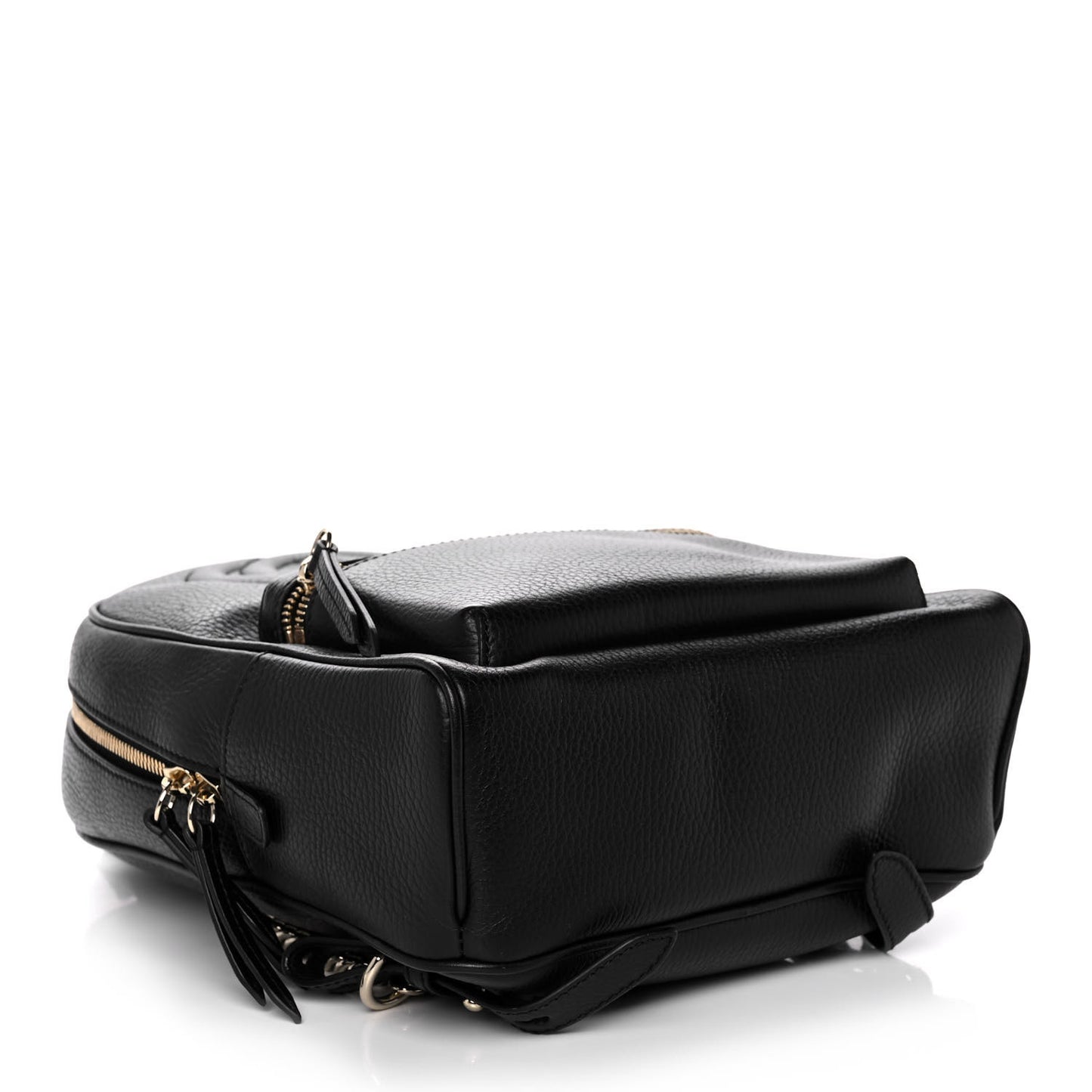 Pebbled Calfskin Soho Chain Backpack Black