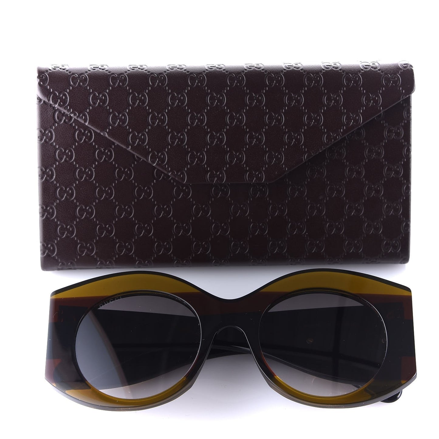 Acetate Round Frame Sunglasses GG 0177S Brown
