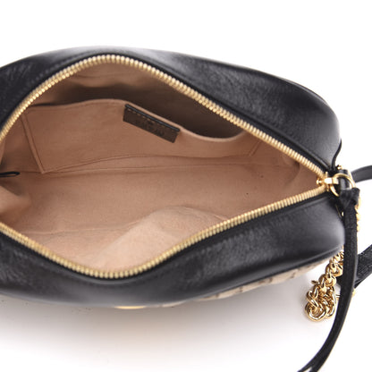 Gucci Monogram Matelasse Diagonal Small GG Marmont Chain Shoulder Bag Beige Black 5 of 10