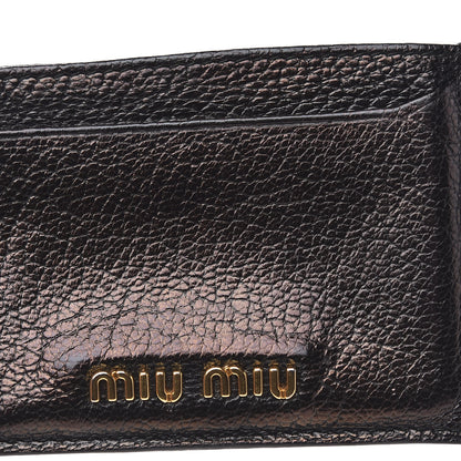 Miu Miu Goatskin Madras Card Case Black 8 of 8