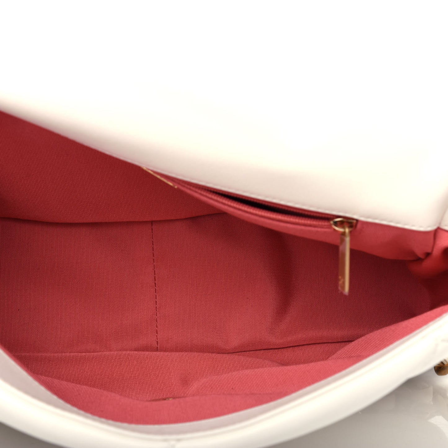 Lambskin Quilted Large Chanel 19 Flap White