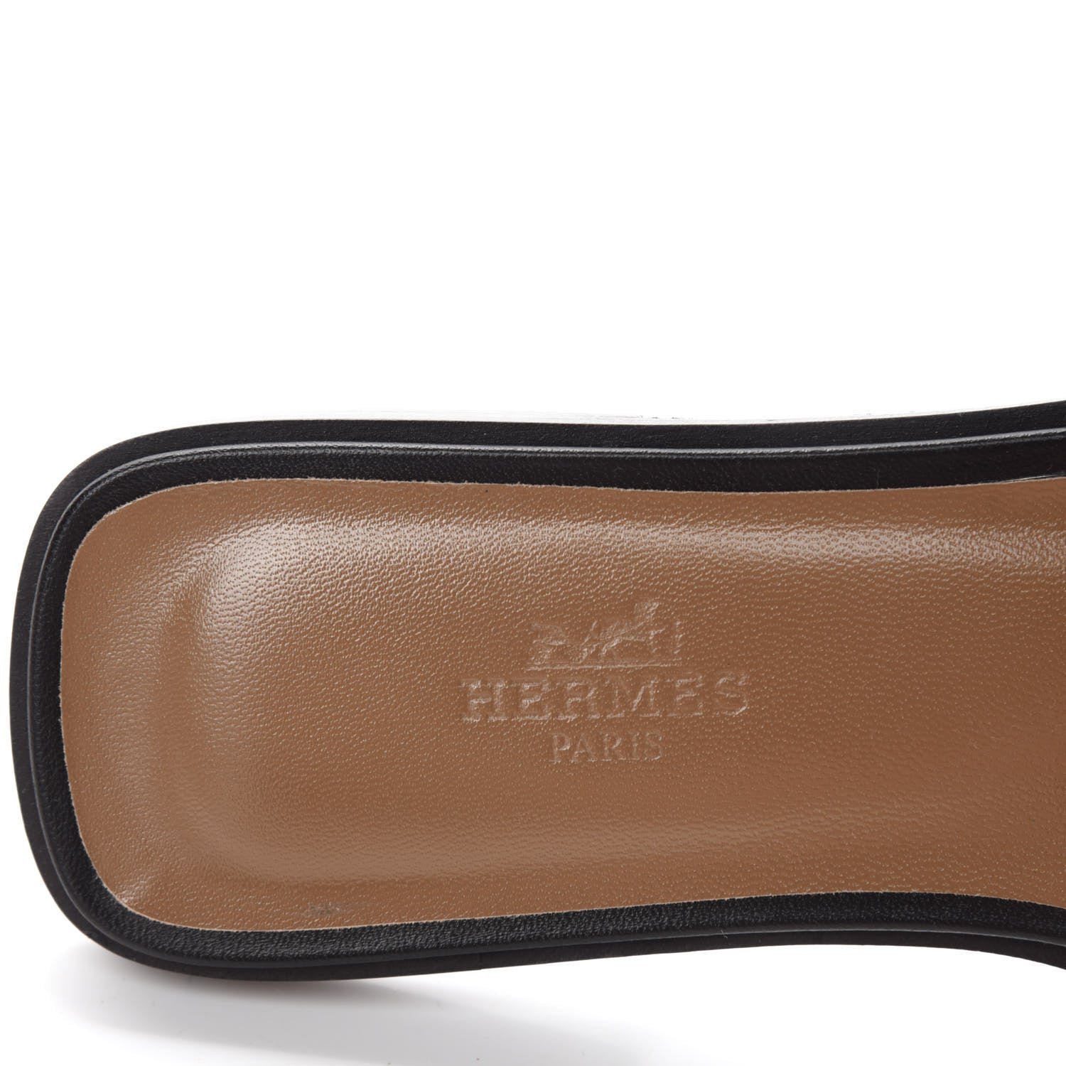 Hermes Box Calfskin Oran Sandals 37 Black 7 of 9
