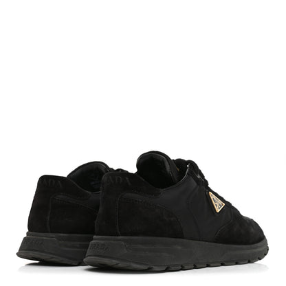Prada Re-Nylon Suede Metal Triangle Sneakers 38 Black 5 of 9