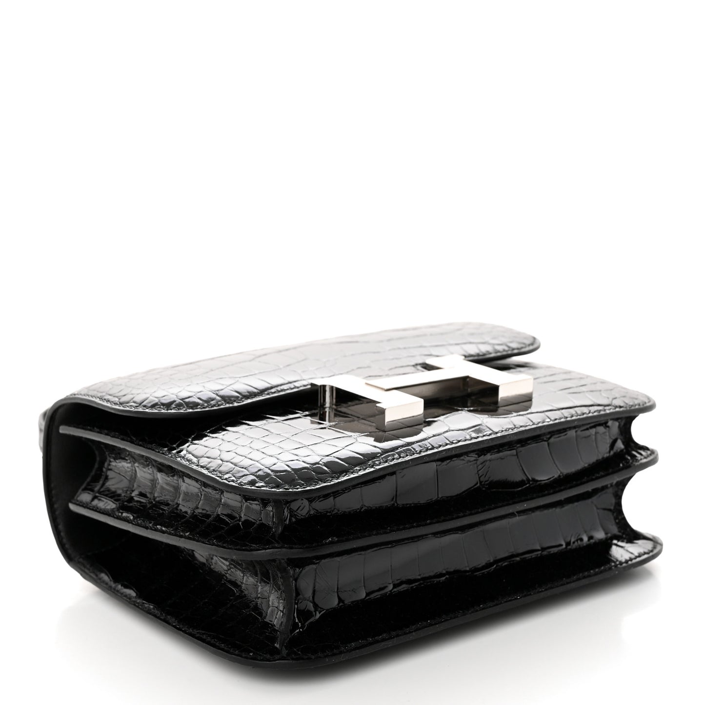 Shiny Alligator Constance 18 Black