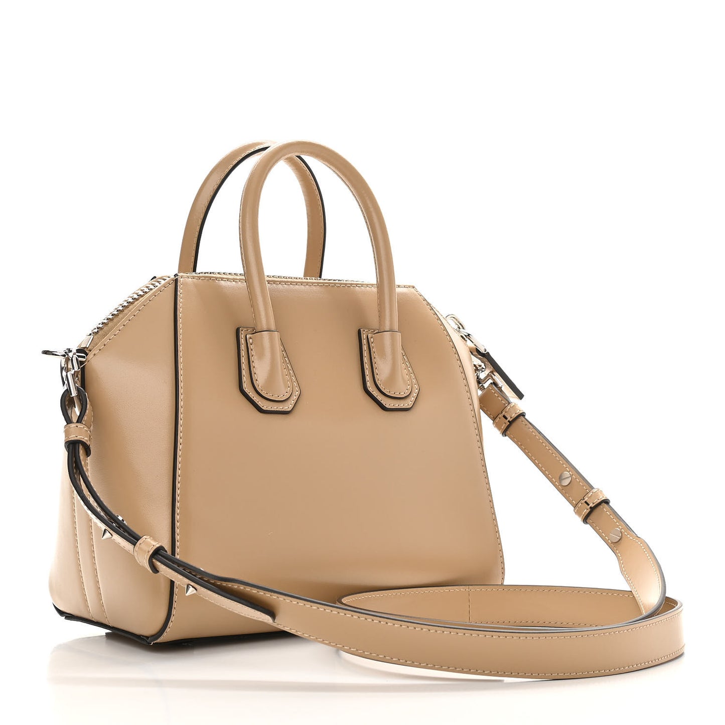 Shiny Lord Calfskin Mini Antigona Beige