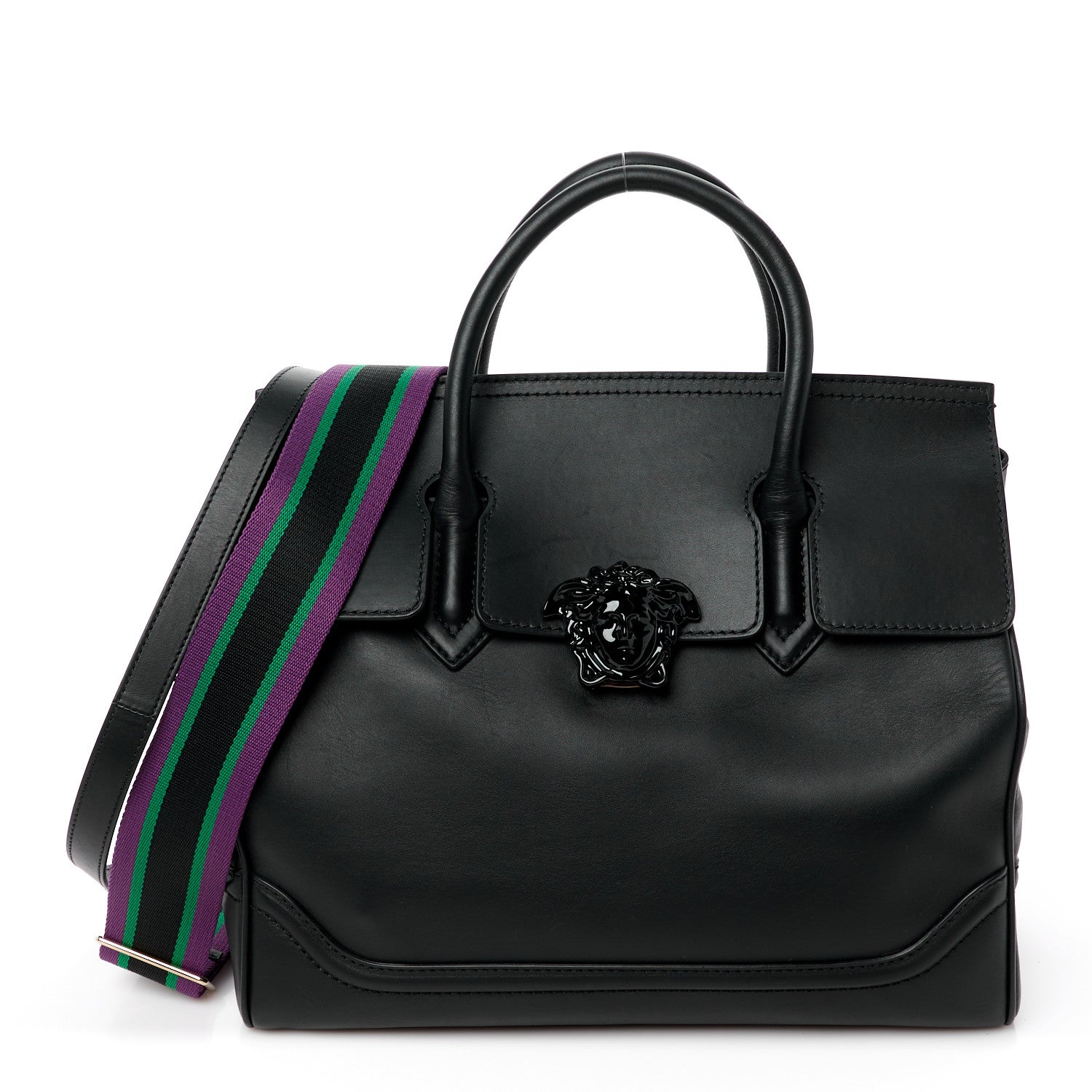 Versace Calfskin Large Palazzo Empire Bag Black 1 of 17