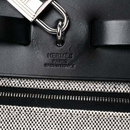 Hermes Toile H Berline Vache Hunter Herbag Zip PM 31 Black Ecru 7 of 12