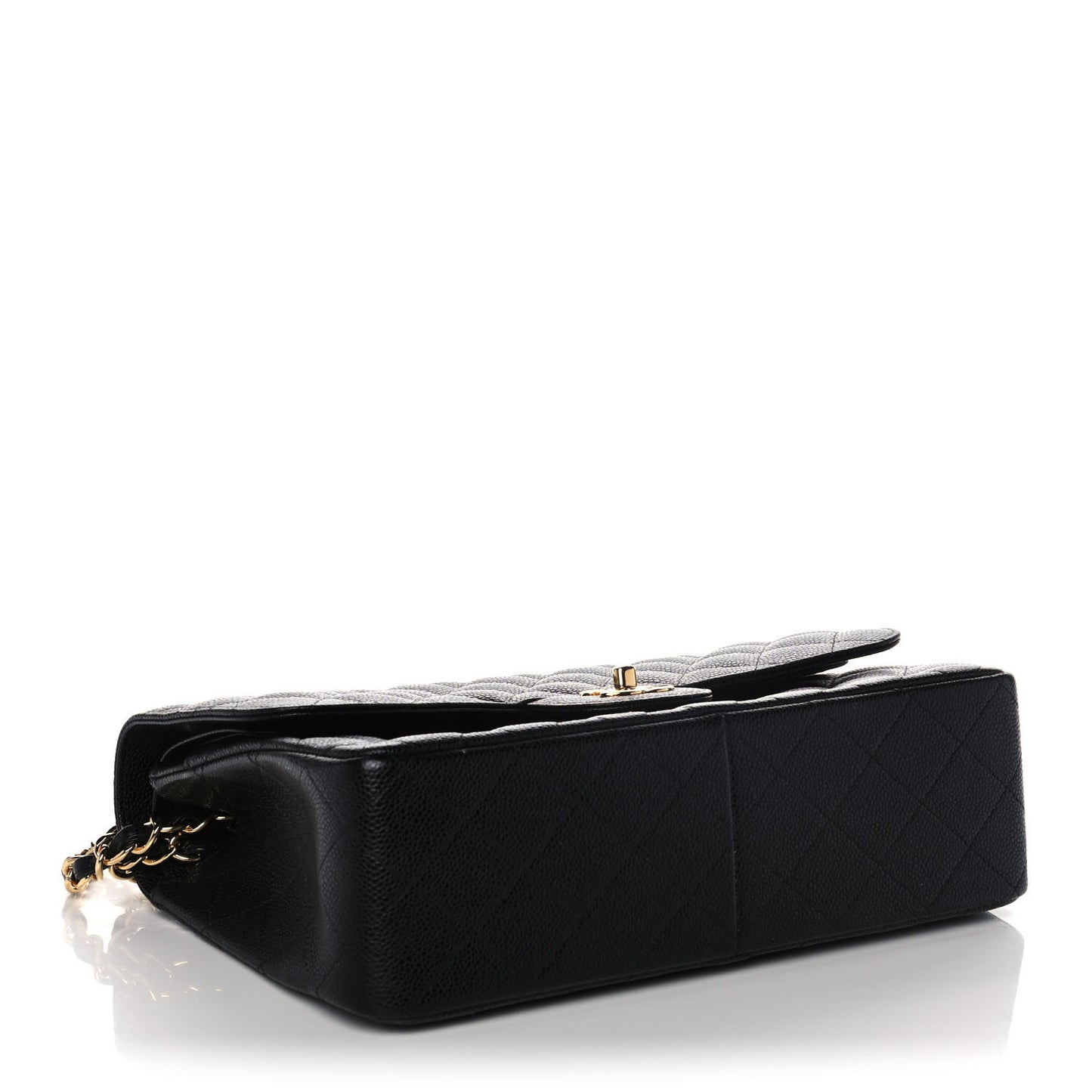 Caviar Quilted Jumbo Double Flap Black