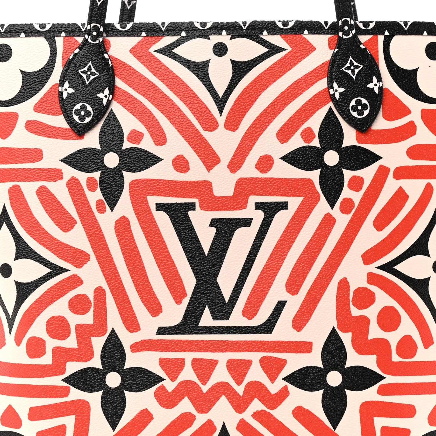 Louis Vuitton Monogram Giant Crafty Neverfull MM Creme Rouge Black 9 of 11