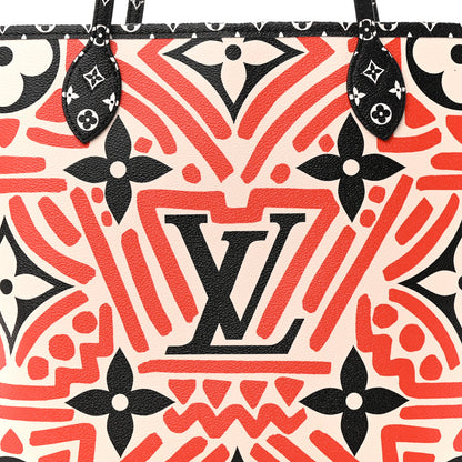 Louis Vuitton Monogram Giant Crafty Neverfull MM Creme Rouge Black 9 of 11