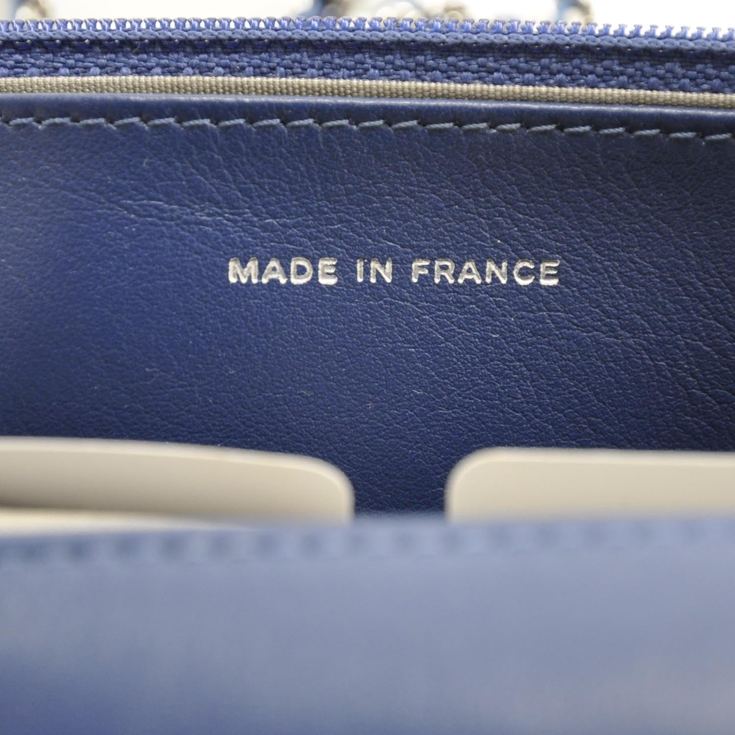 Chanel Patent Quilted Brilliant Wallet On Chain WOC Blue 12C 8 of 9