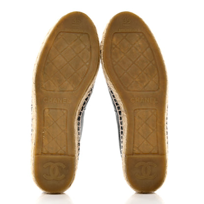 Chanel Lambskin CC Espadrilles 35 Black 5 of 10