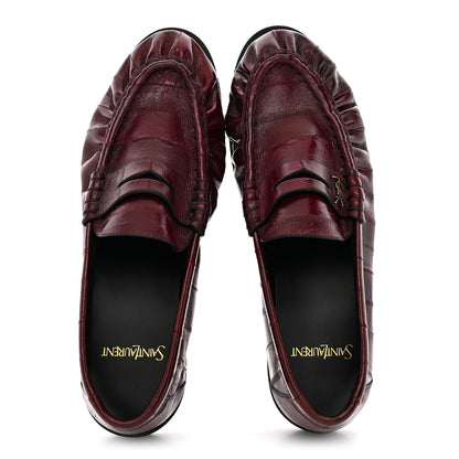 Saint Laurent Supple Eel Le 15 Loafer Penny Slippers 39.5 Burgundy 2 of 9