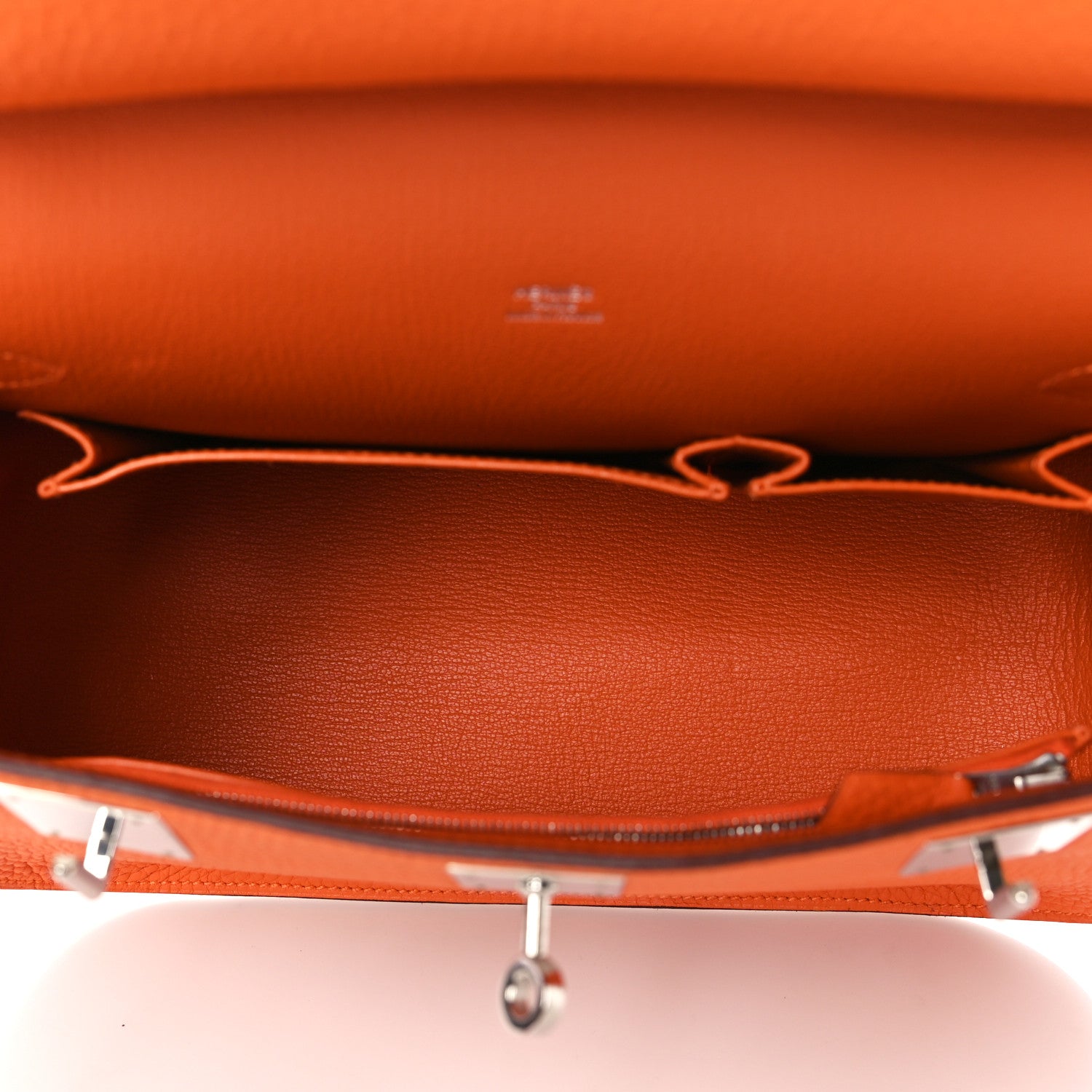 Hermes Taurillon Clemence Jypsiere 28 Orange 5 of 9