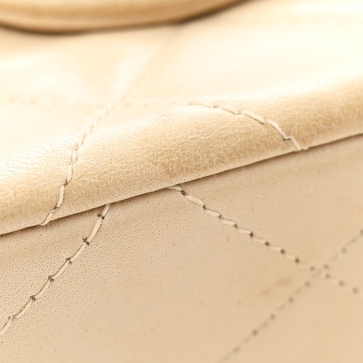 Lambskin Quilted Mini Square Flap Beige