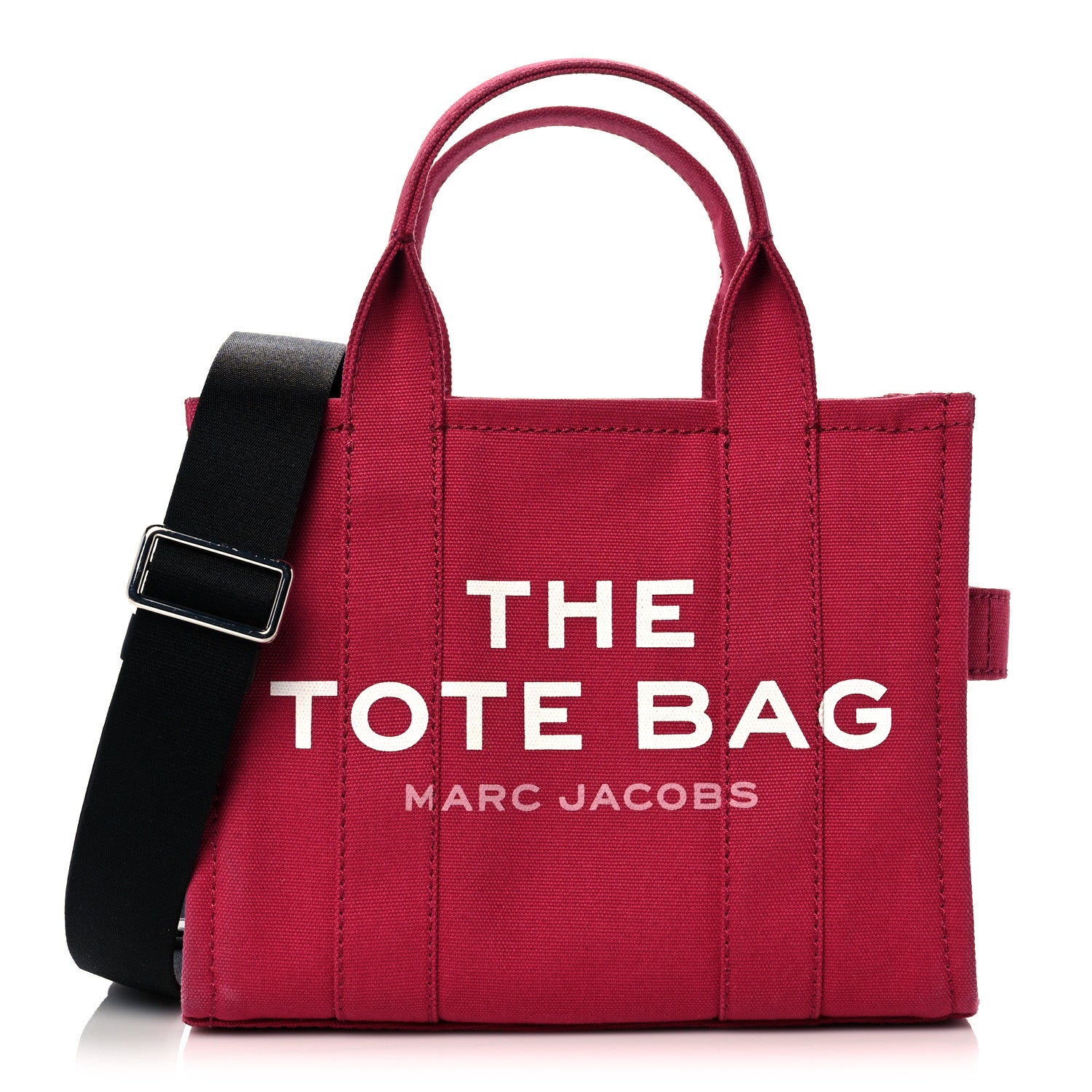 Marc Jacobs Cotton Canvas Mini The Traveler Tote Bag Raspberry 1 of 11