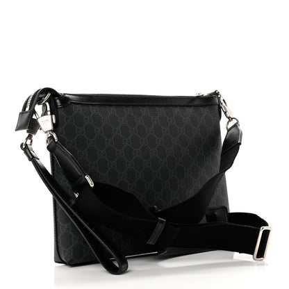 Gucci GG Supreme Monogram Azalea Calfskin Retro Interlocking G Wristlet Messenger Bag Black 3 of 6