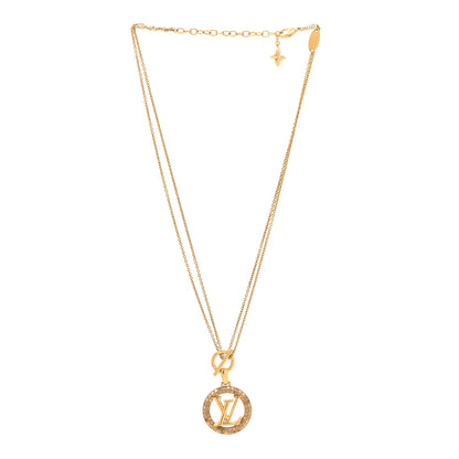 Louis Vuitton Metal Crystal Louise Tresor Necklace Gold Multicolor 3 of 6