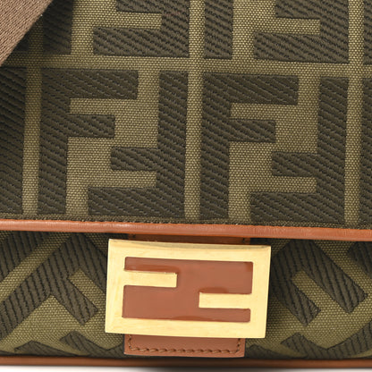 Fendi Canvas Vitello King FF Embroidered Baguette Amazzonia Cuoio 8 of 10