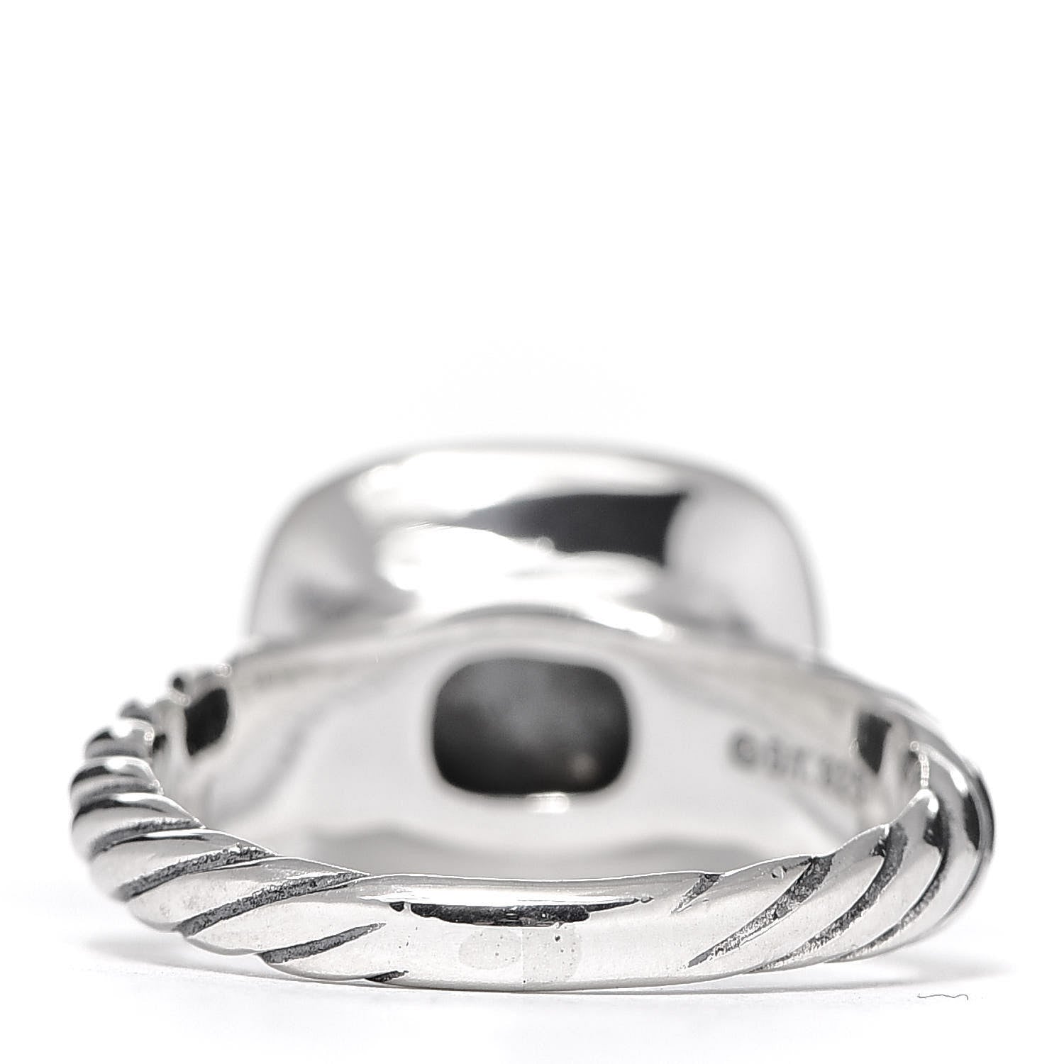David Yurman Sterling Silver Diamond Black Orchid 10mm Noblesse Ring 52 6 4 of 5