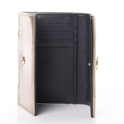 Christian Dior Metallic Patent Micro-Cannage Diorama Elancee Wallet Gold 5 of 10